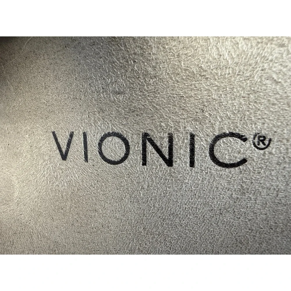 Vionic Strappy Sandals Womens 9 Pewter Metallic Orthotic Comfort Boho